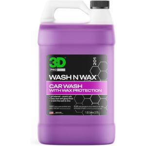 image:image3D Wash N Wax Car Wash Soap  pH Balanced Easy Rinse Scratch Free Soap with Wax Protection  1 Gallon128 Ounce Pack of 1