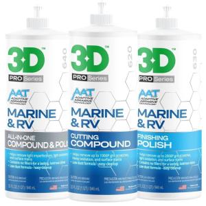image:image3D Marine amp RV GelCoat Correction Bundle  Heavy Cut Compound Finishing Polish amp AllinOne GelCoat Polish  ProfessionalGrade Correction Shine amp Protection  32oz Each